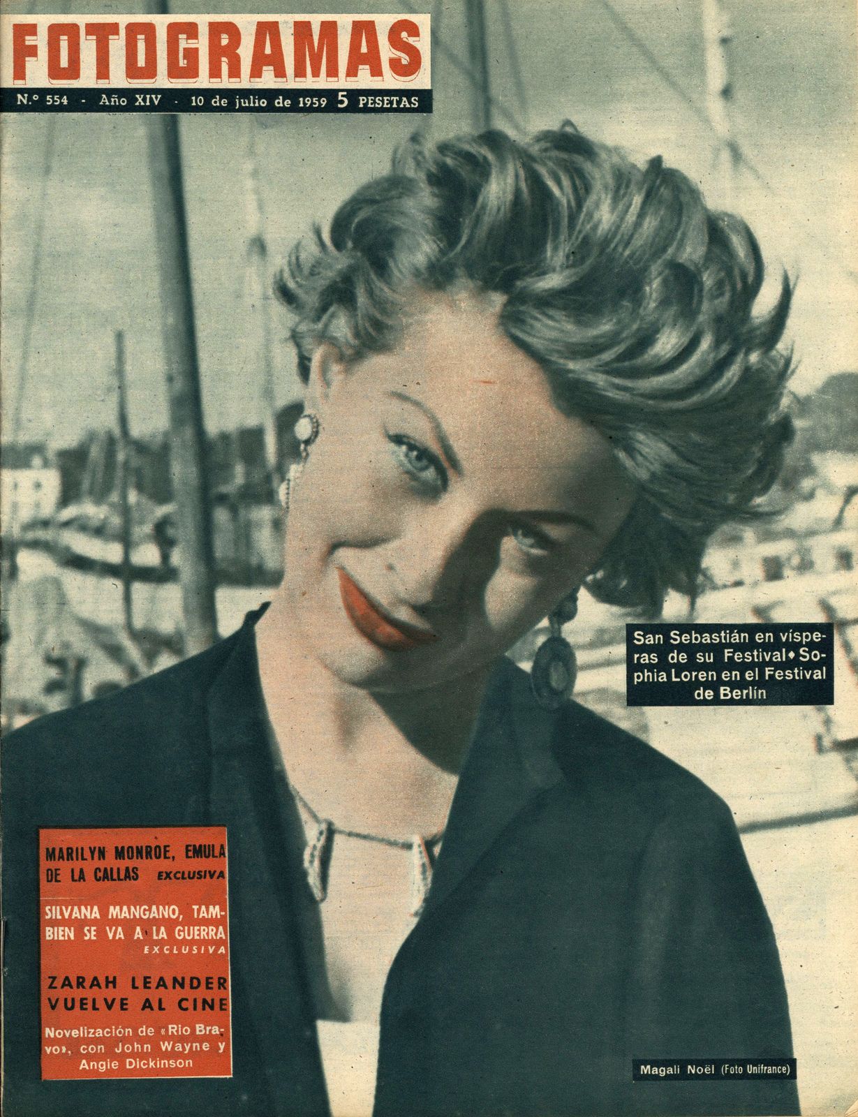 FOTOGRAMAS magazine side cover Issue 554 10 July 1959