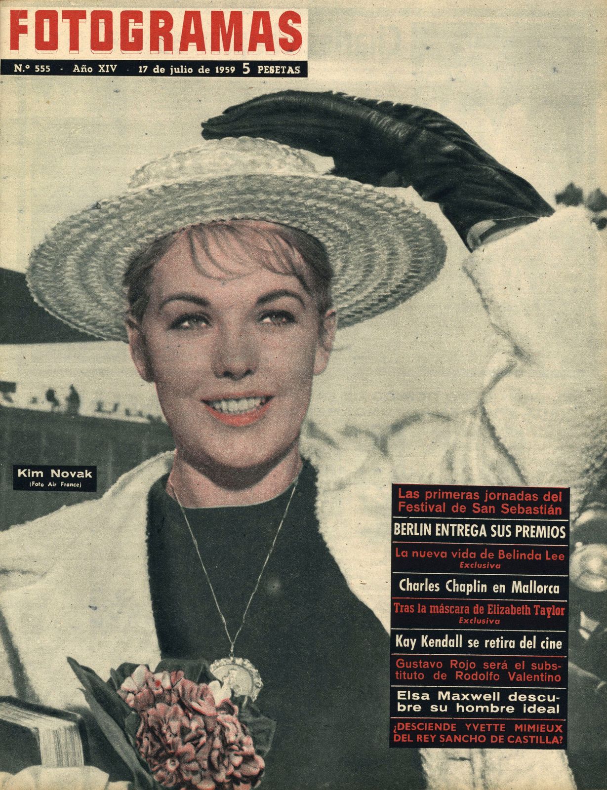 FOTOGRAMAS magazine side cover Issue 555 17 July 1959