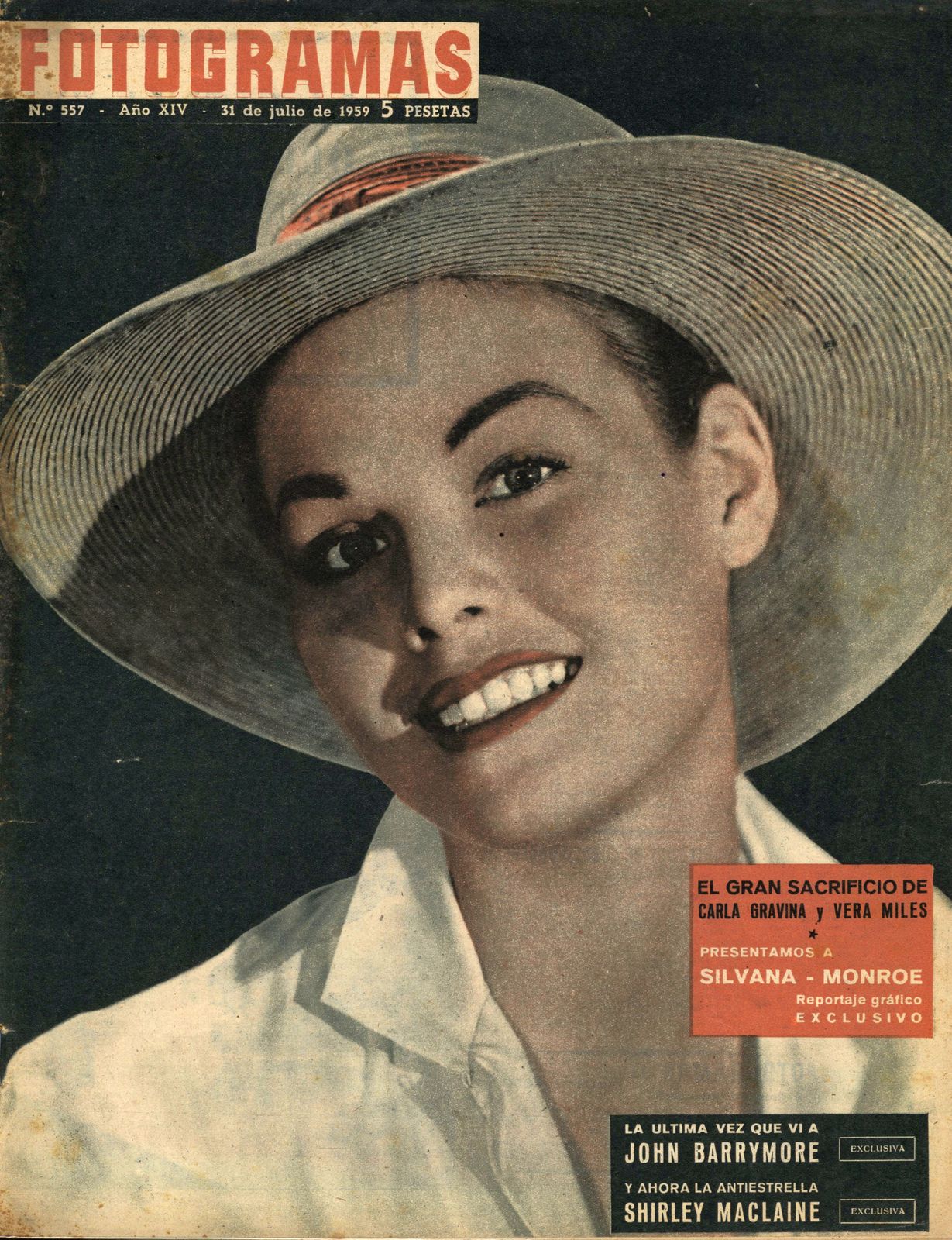 FOTOGRAMAS magazine side cover Issue 557 31 July 1959