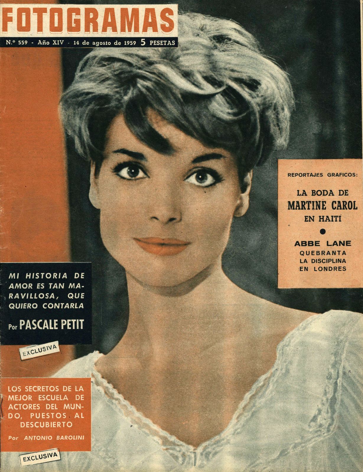 FOTOGRAMAS magazine side cover Issue 559 14 August 1959