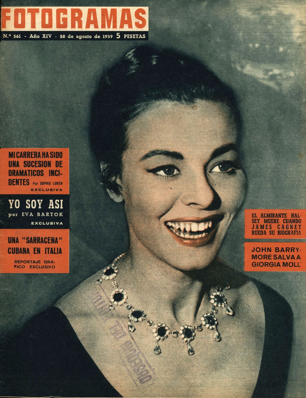 FOTOGRAMAS magazine side cover Issue 561 28 August 1959