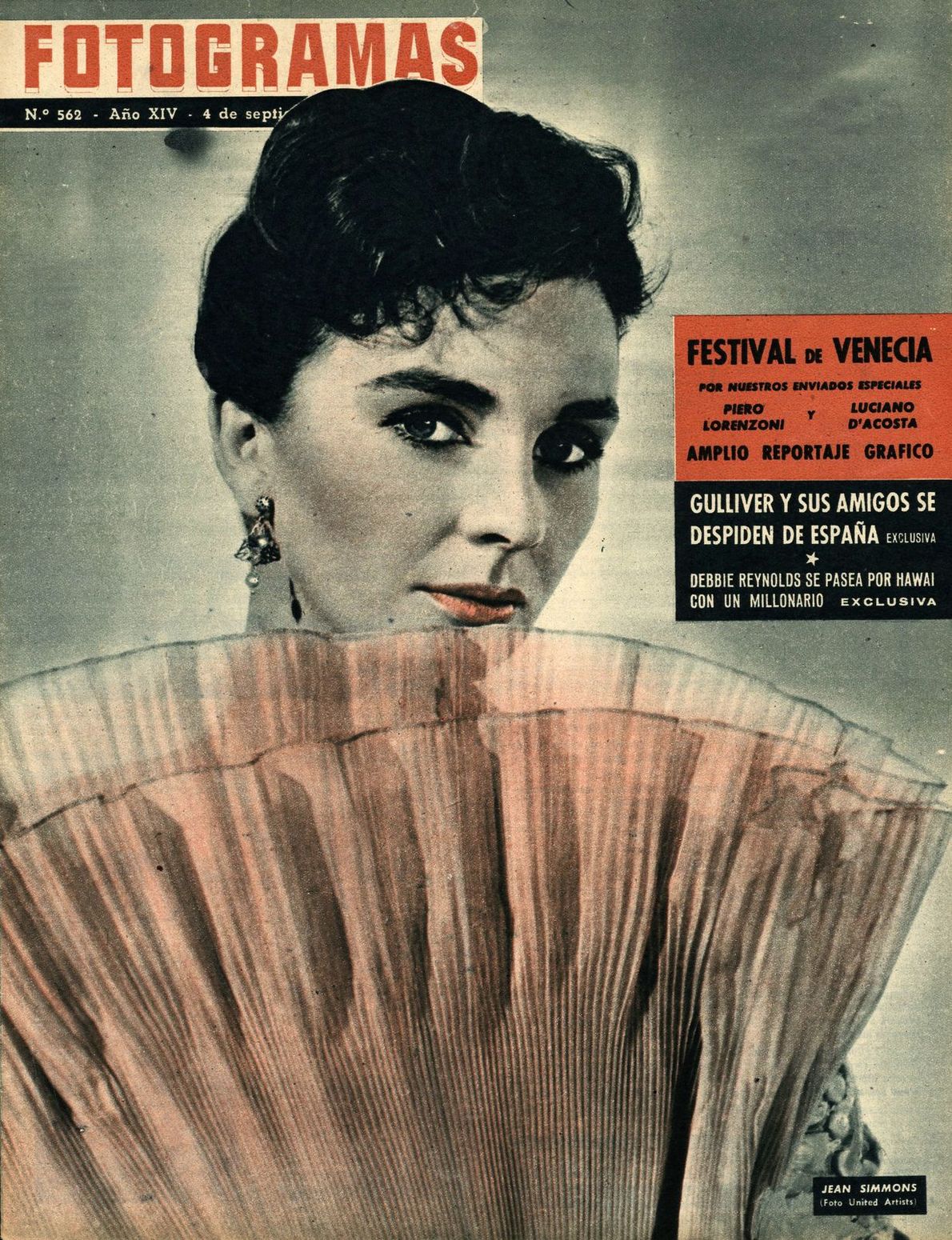 FOTOGRAMAS magazine side cover Issue 562 4 September 1959