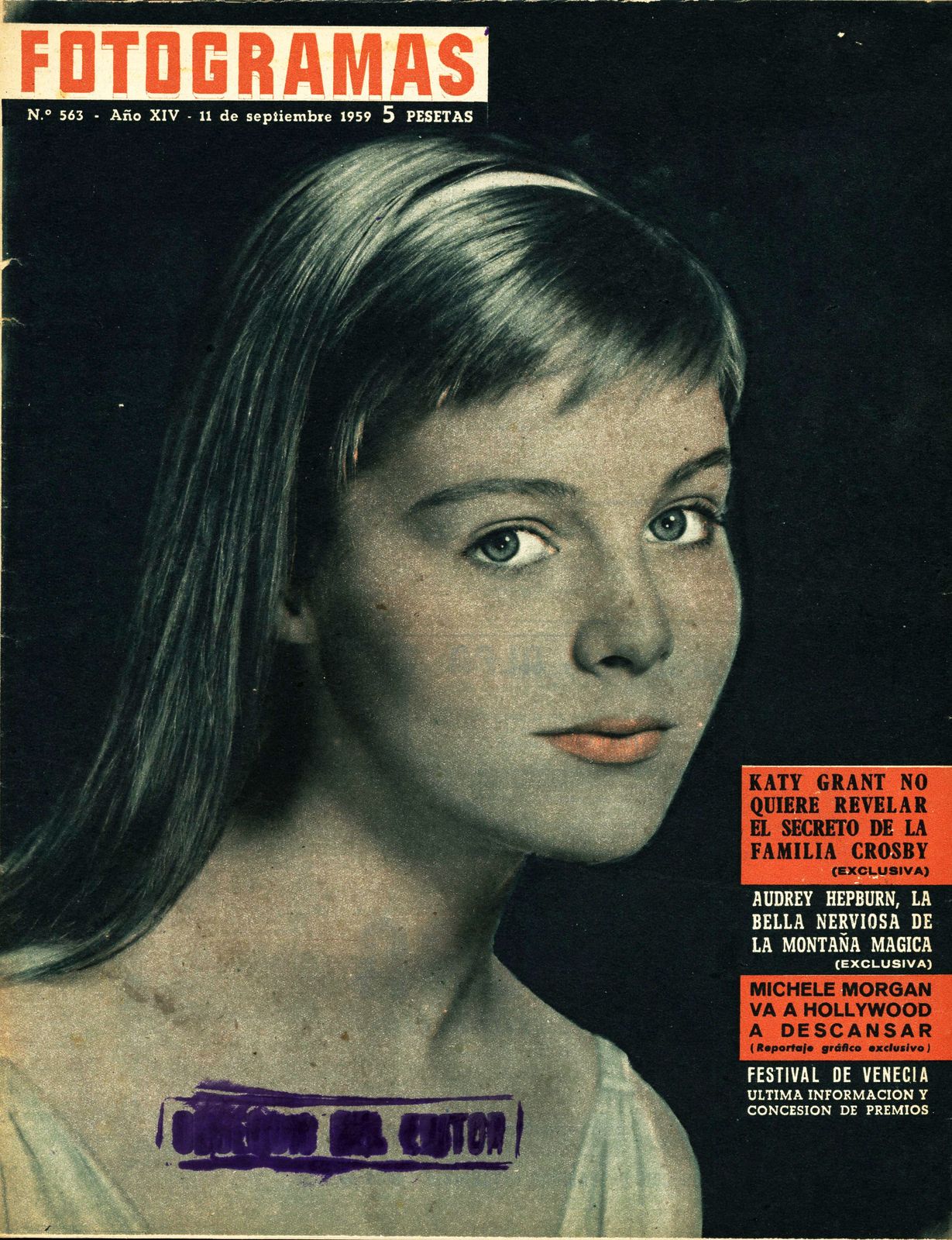FOTOGRAMAS magazine side cover Issue 563 11 September 1959