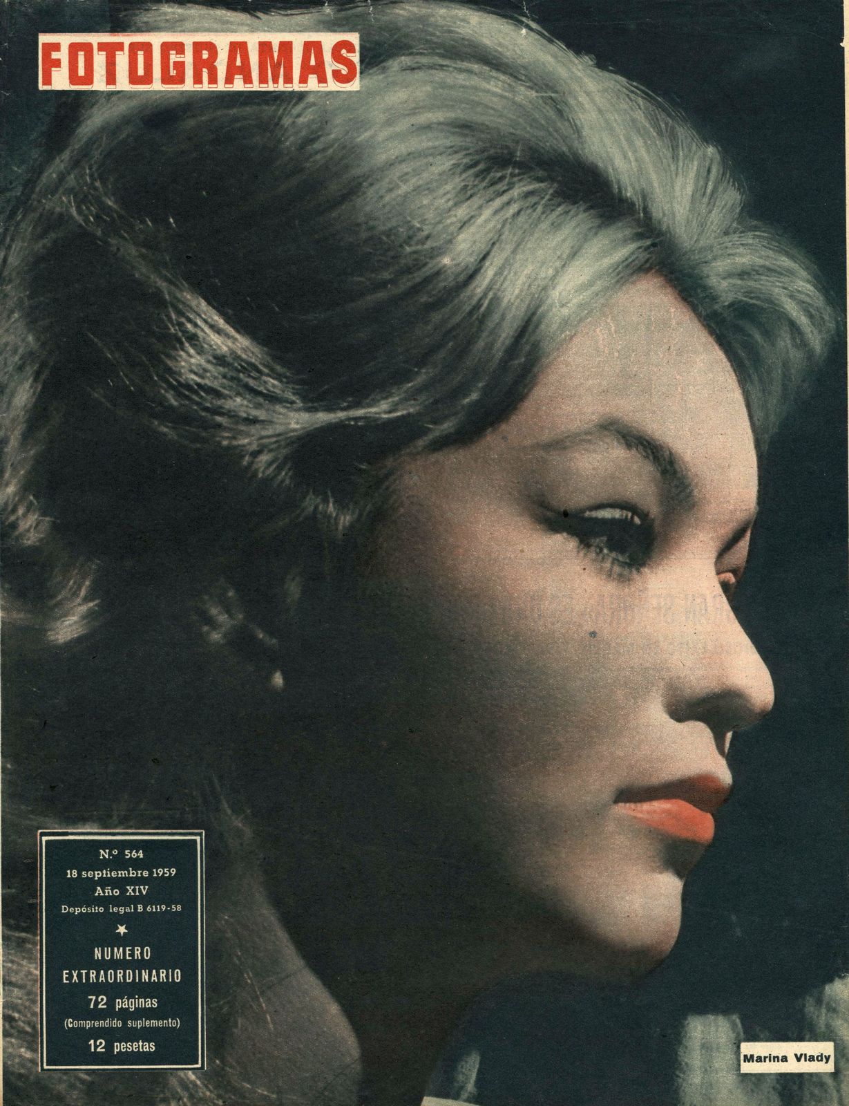 FOTOGRAMAS magazine side cover Issue 564 18 September 1959