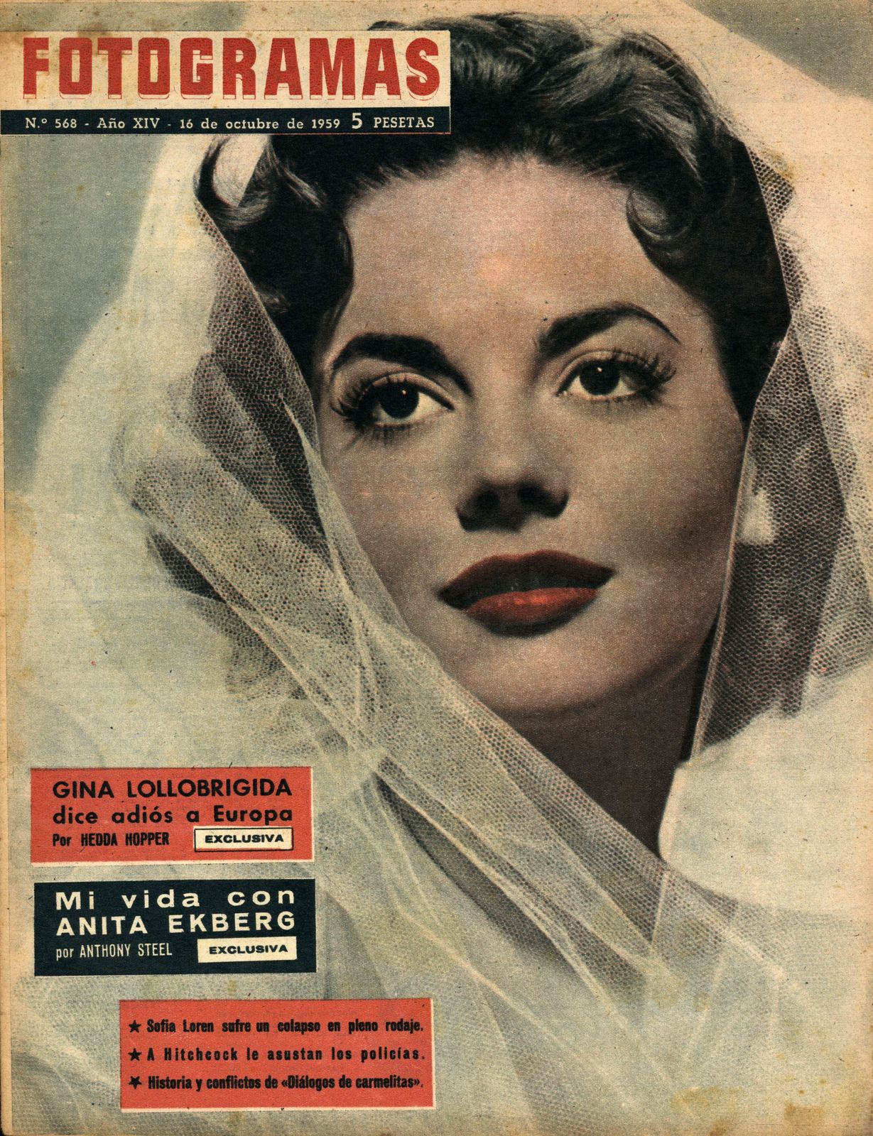 FOTOGRAMAS magazine side cover Issue 568 16 October 1959
