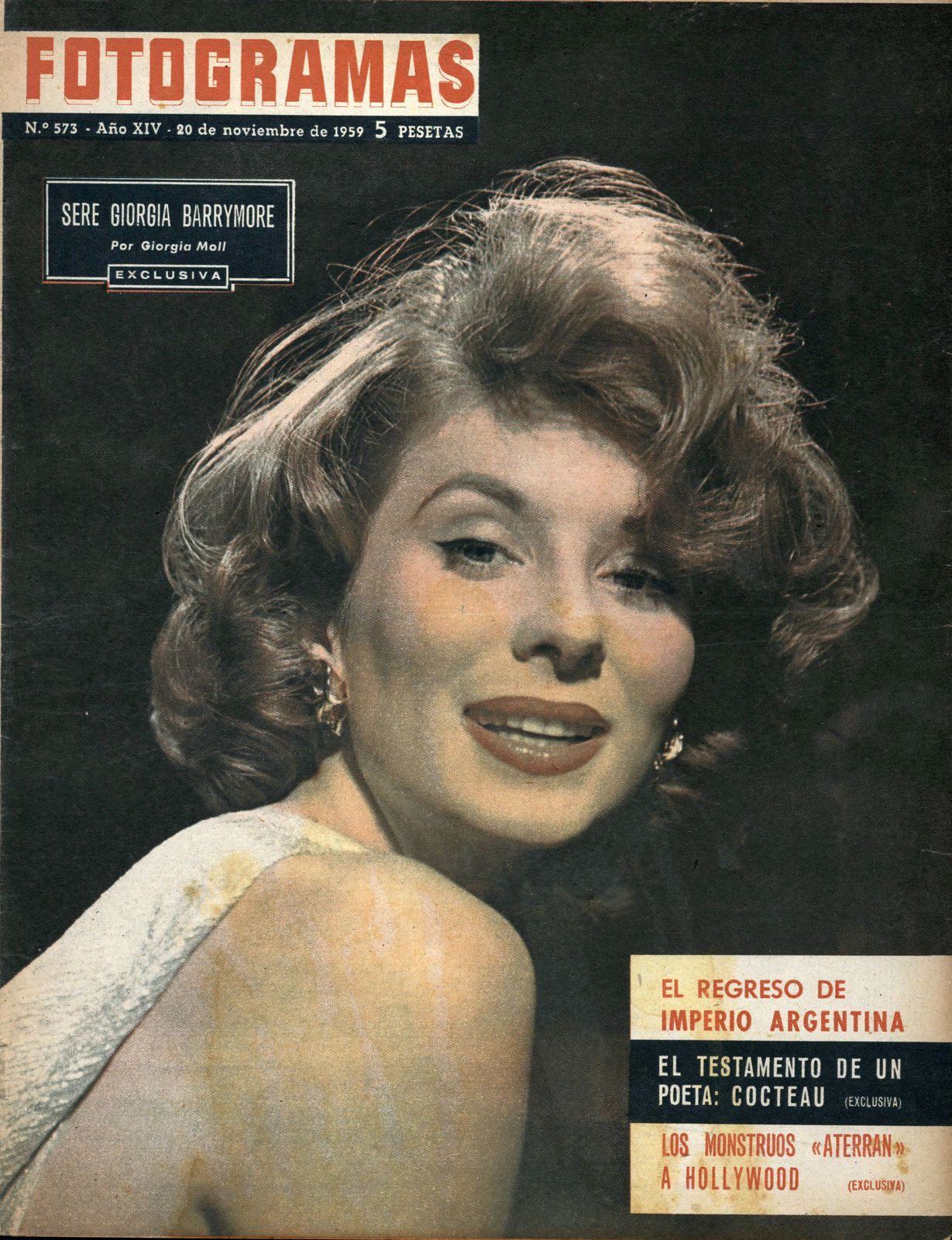 FOTOGRAMAS magazine side cover Issue 573 20 November 1959