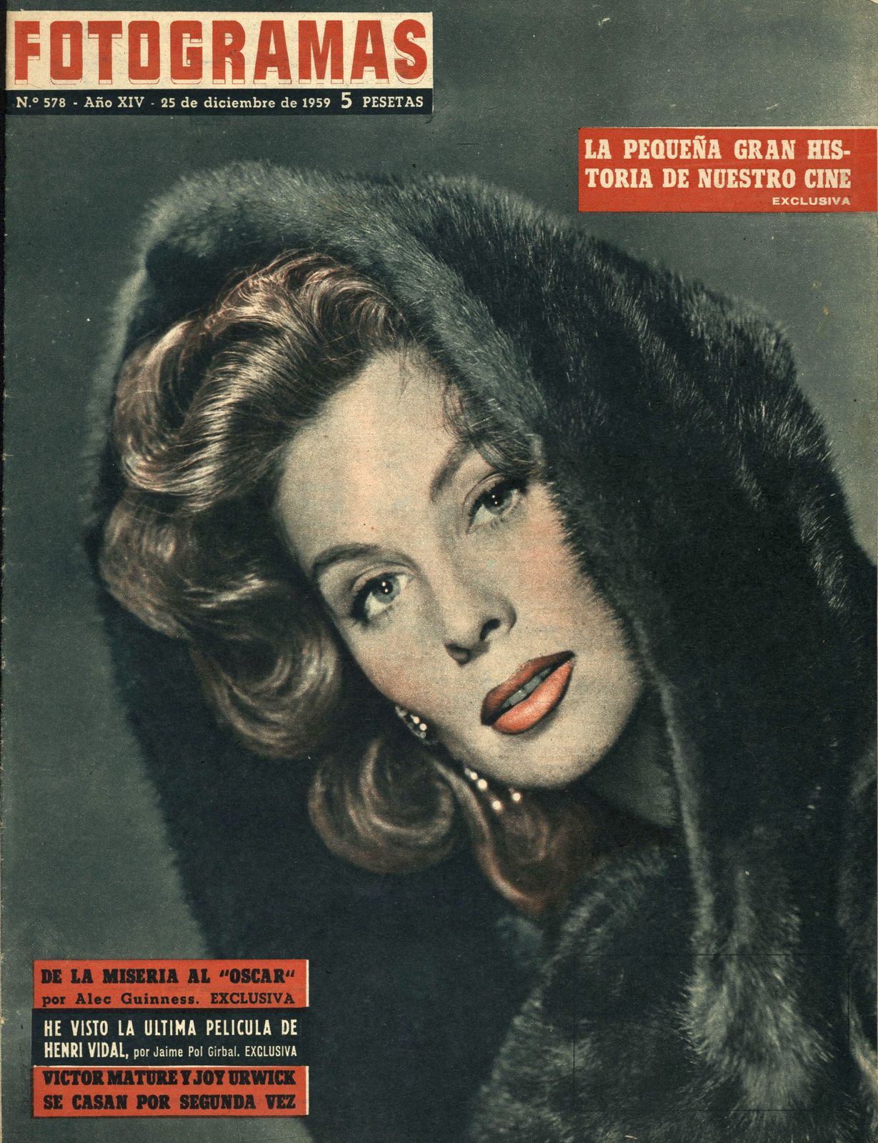 FOTOGRAMAS magazine side cover Issue 578 25 December 1959