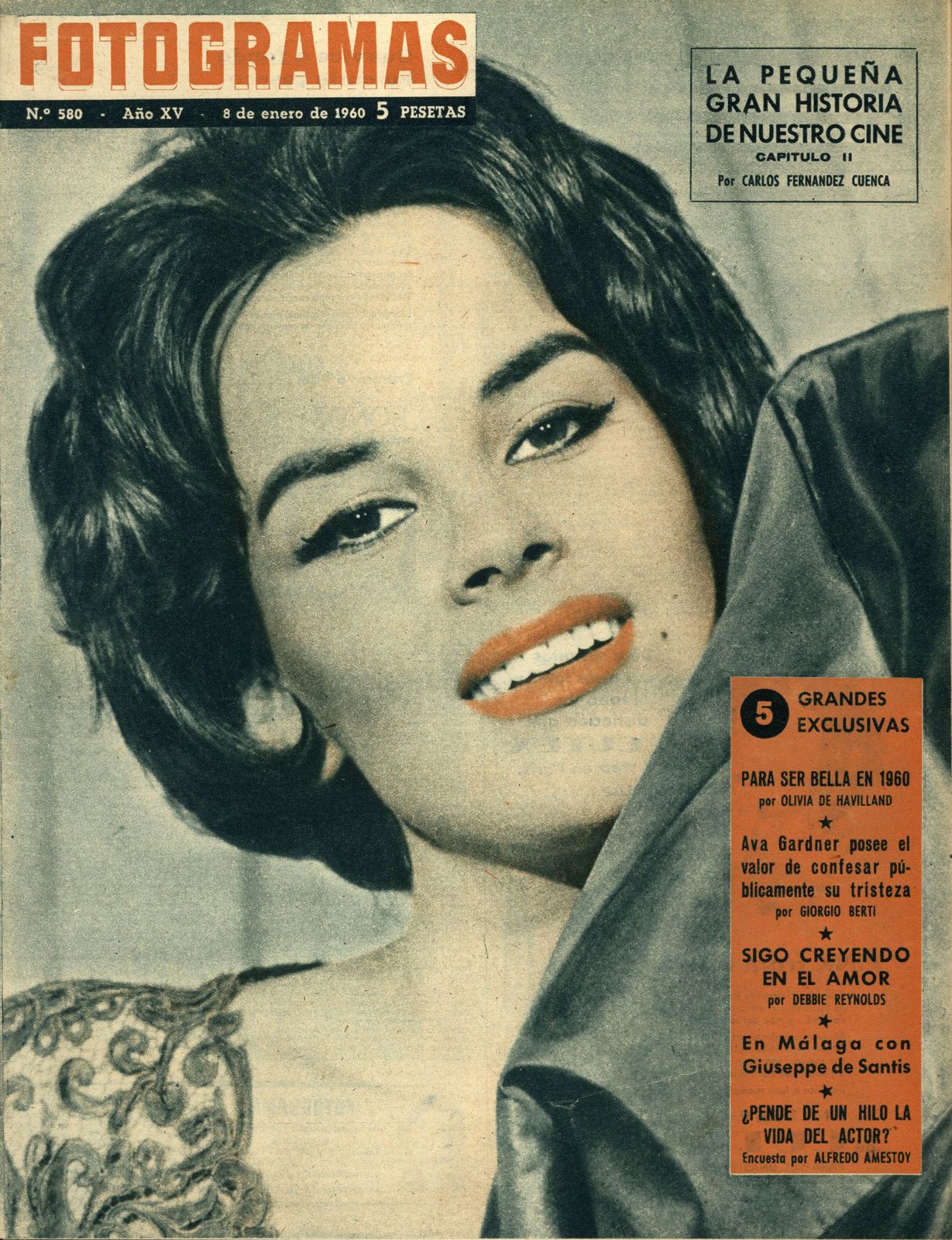 FOTOGRAMAS magazine side cover Issue 580 8 January 1960