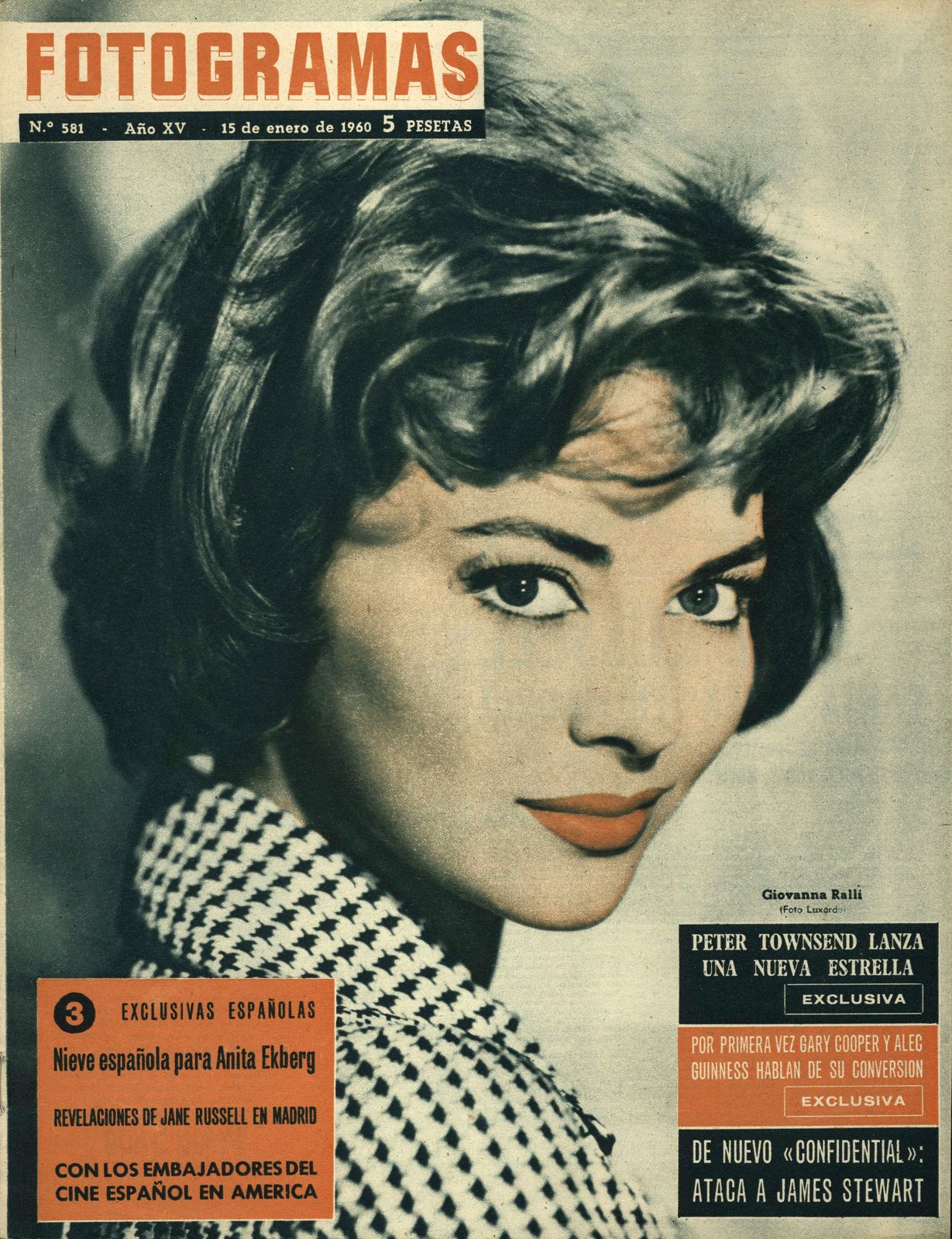 FOTOGRAMAS magazine side cover Issue 581 15 January 1960