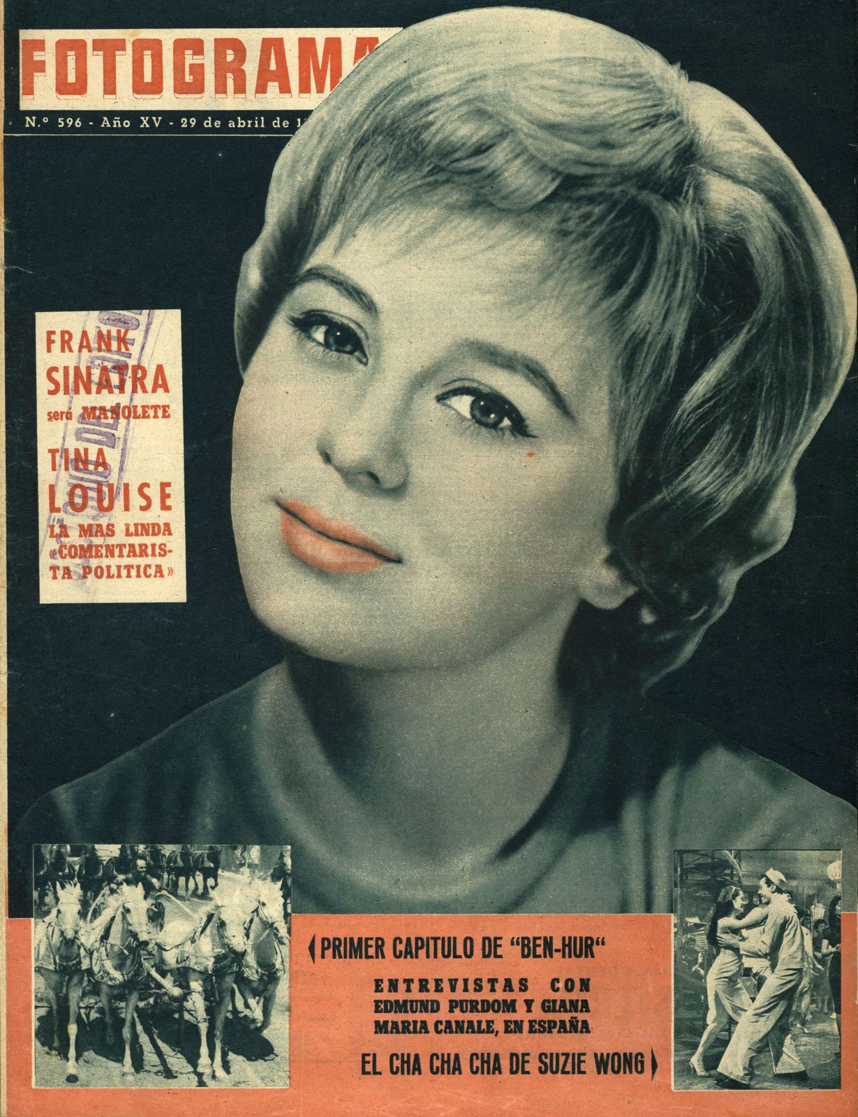 FOTOGRAMAS magazine side cover Issue 596 29 April 1960