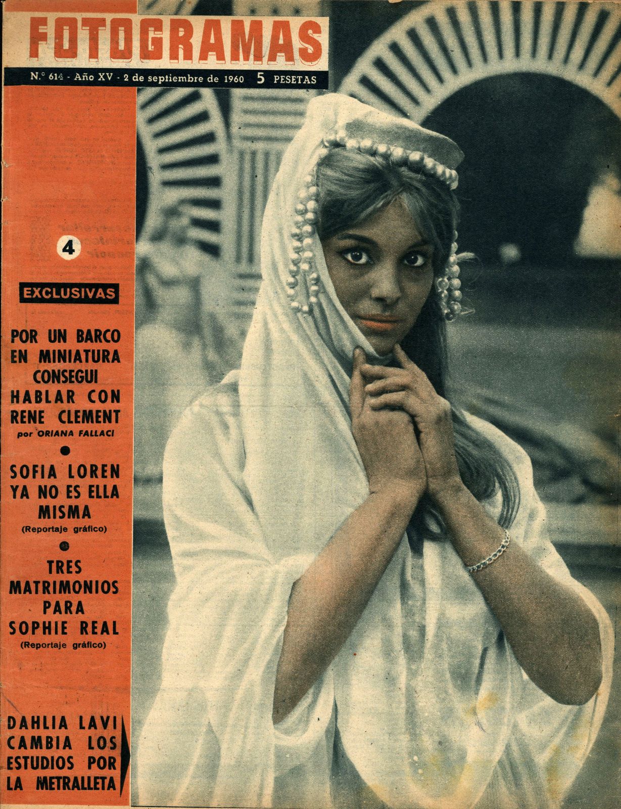 FOTOGRAMAS magazine side cover Issue 614 2 September 1960
