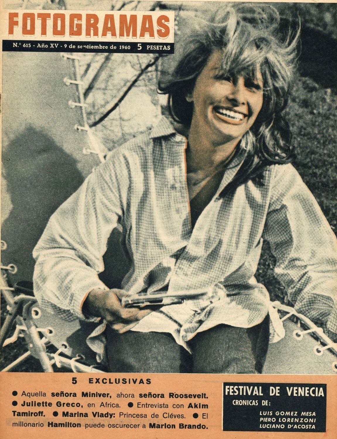 FOTOGRAMAS magazine side cover Issue 615 9 September 1960
