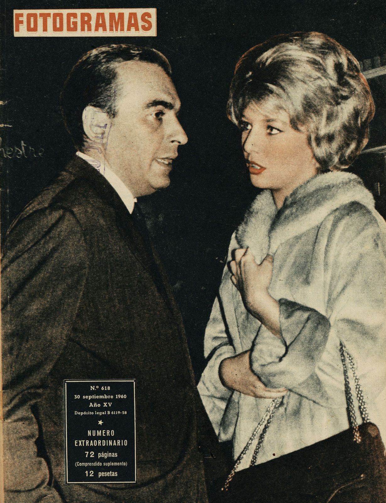 FOTOGRAMAS magazine side cover Issue 618 30 September 1960