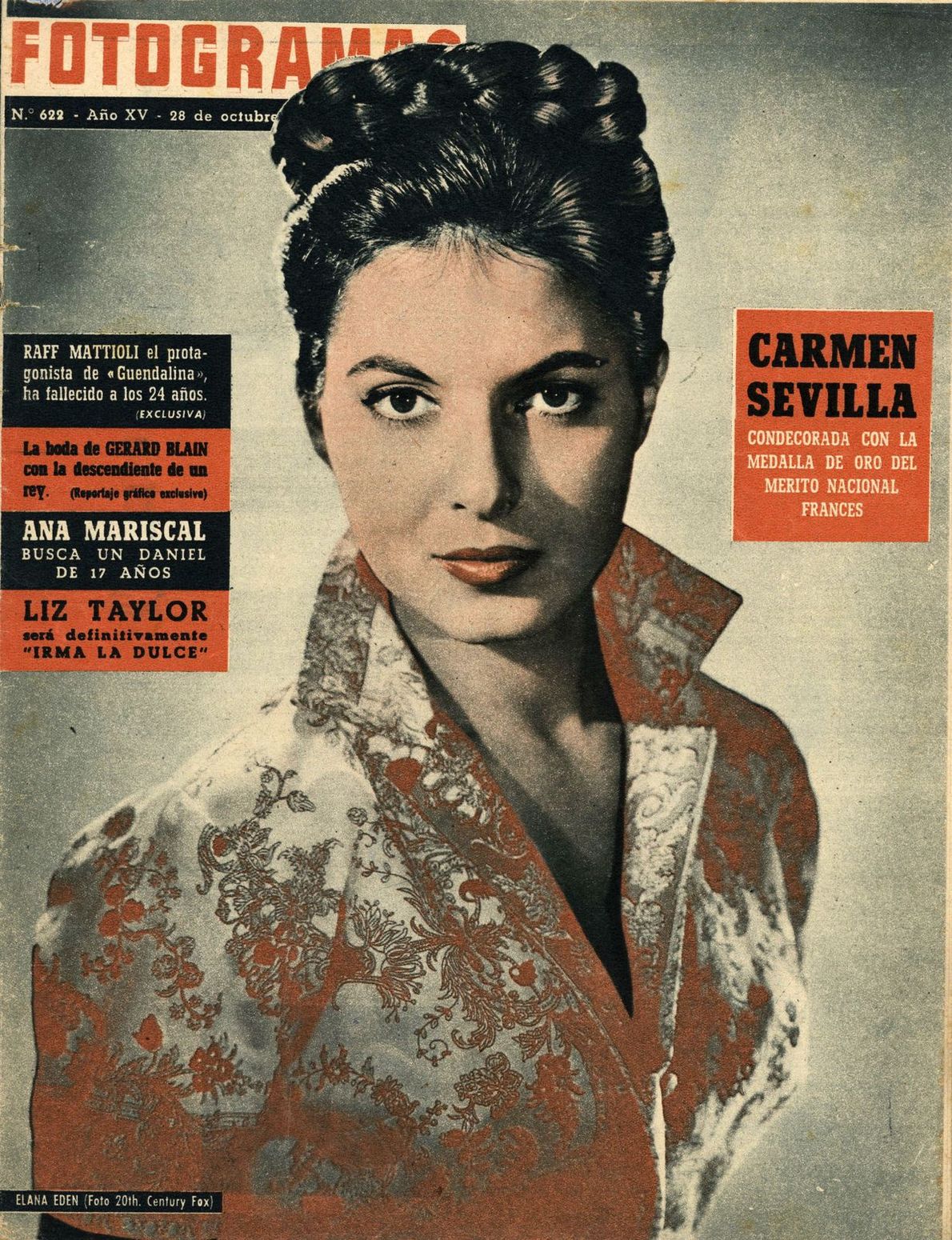 FOTOGRAMAS magazine side cover Issue 622 28 October 1960