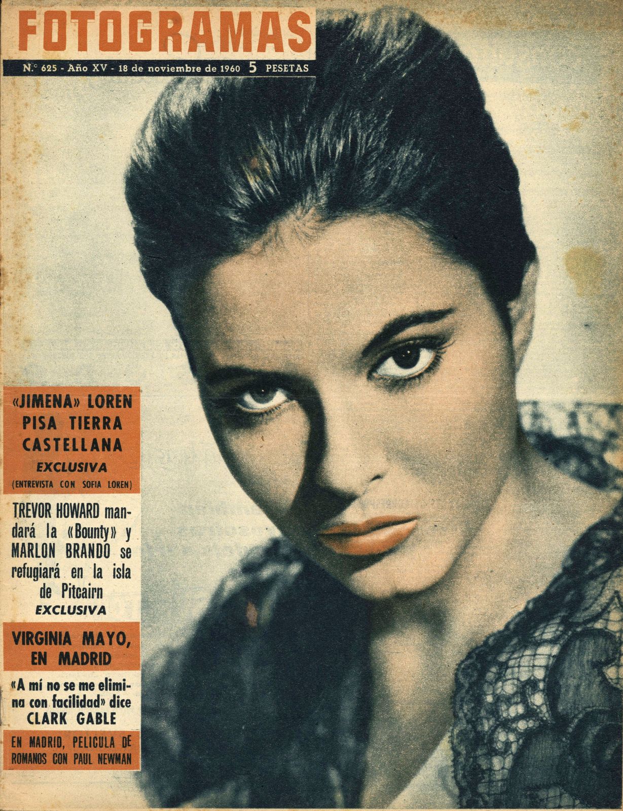FOTOGRAMAS magazine side cover Issue 625 18 November 1960