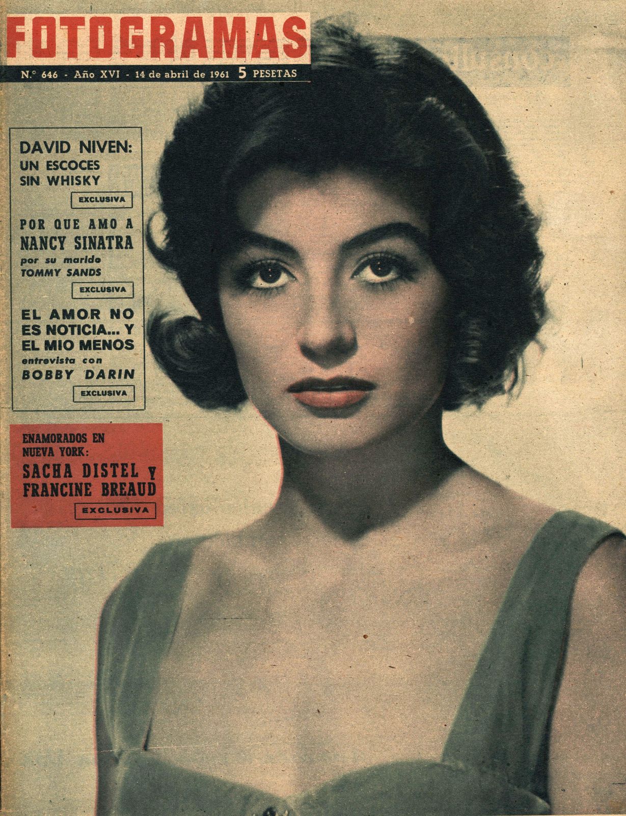 FOTOGRAMAS magazine side cover Issue 646 14 April 1961