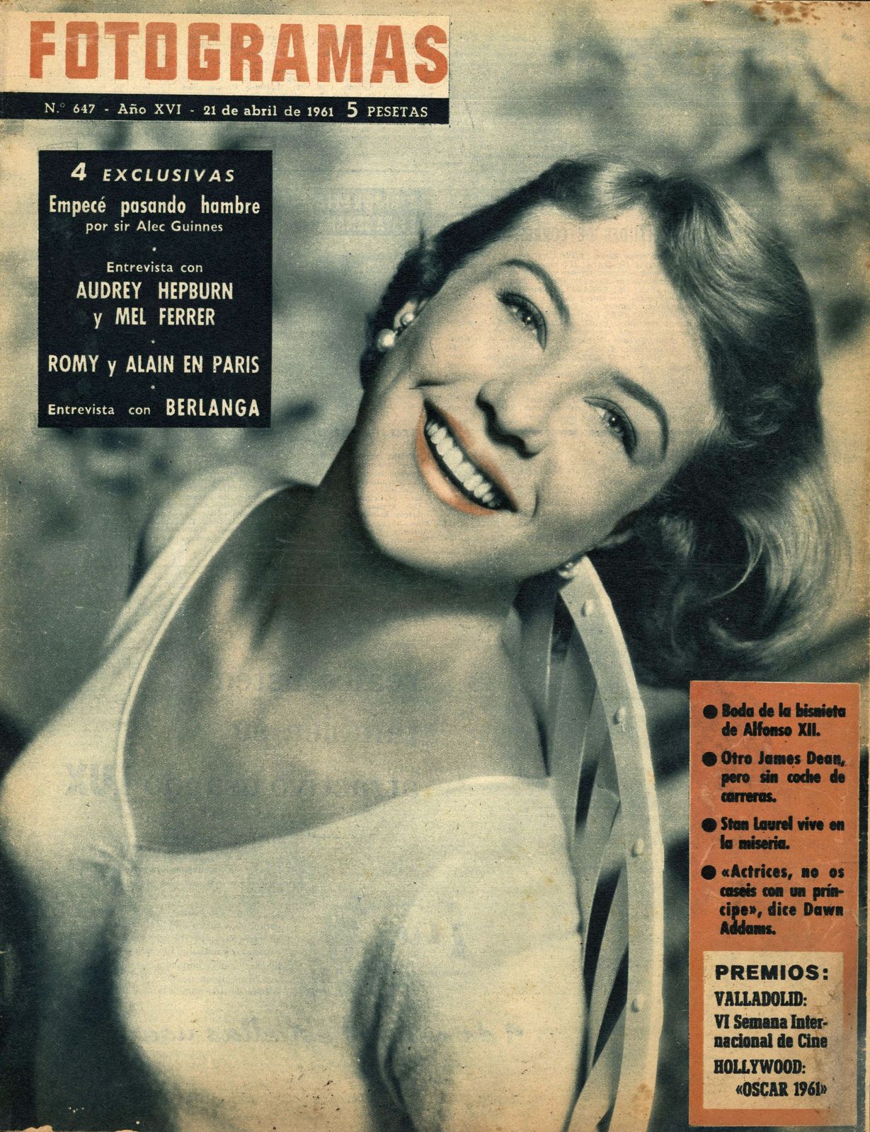FOTOGRAMAS magazine side cover Issue 647 21 April 1961