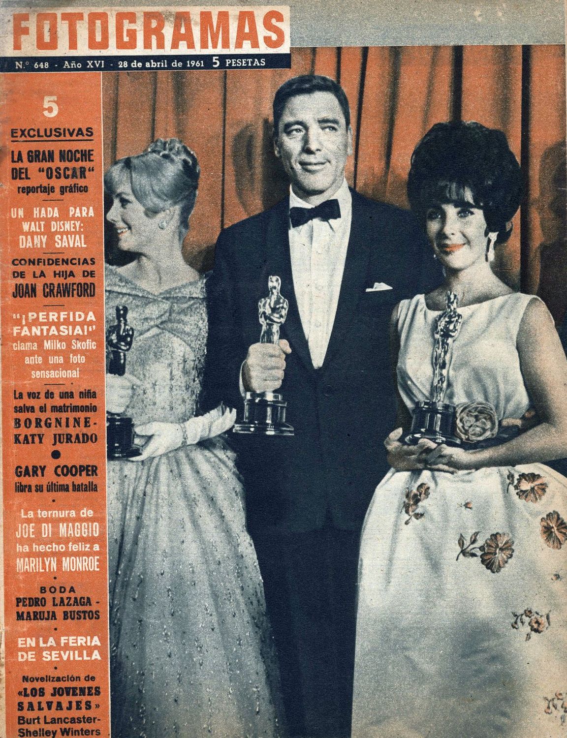 FOTOGRAMAS magazine side cover Issue 648 28 April 1961