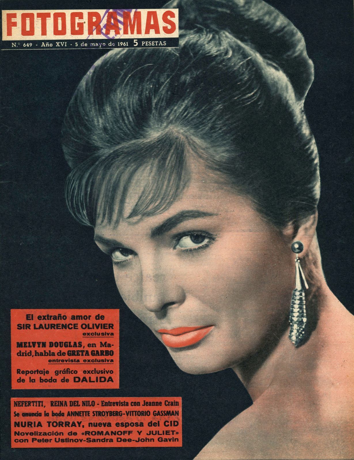 FOTOGRAMAS magazine side cover Issue 649 5 May 1961