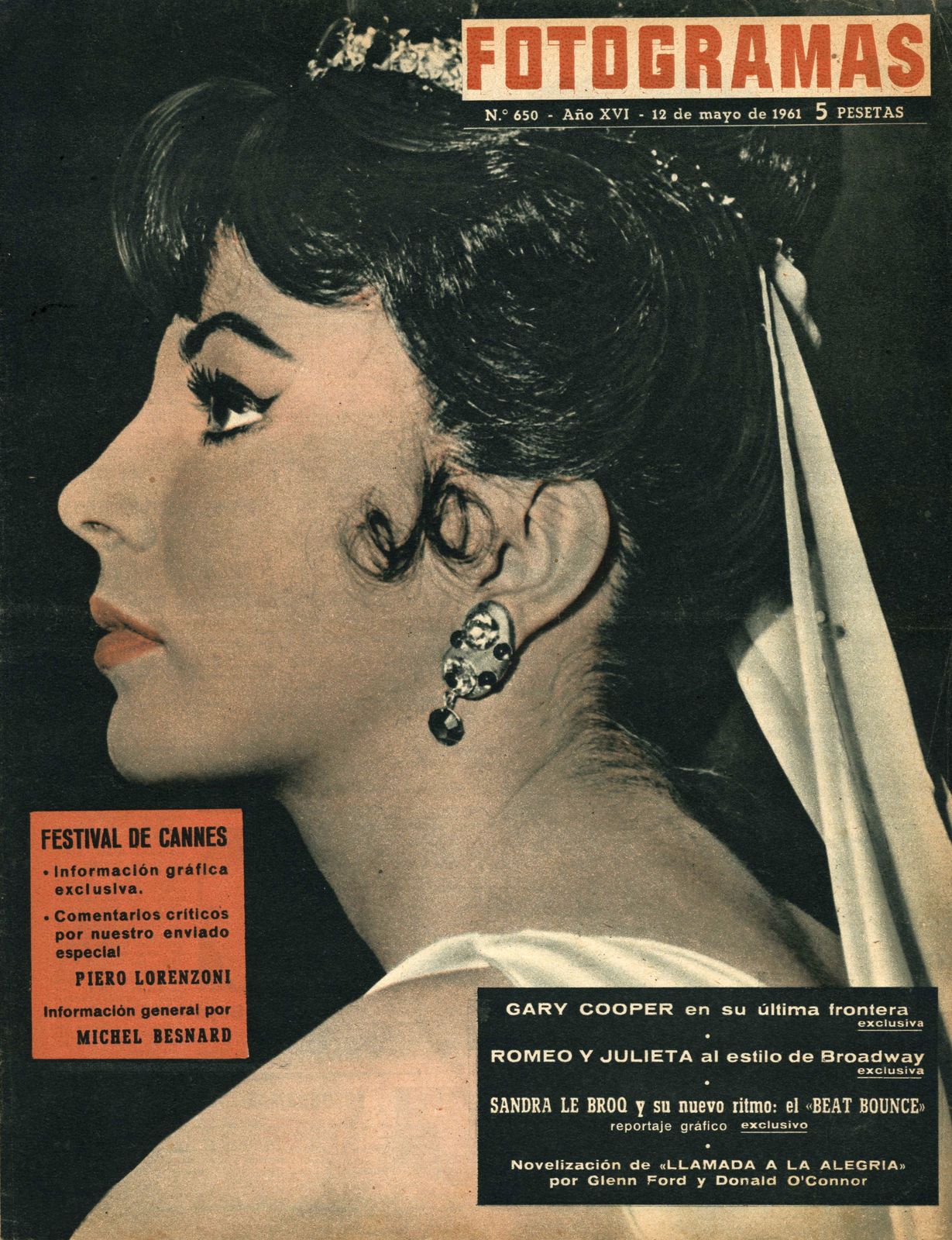 FOTOGRAMAS magazine side cover Issue 650 12 May 1961