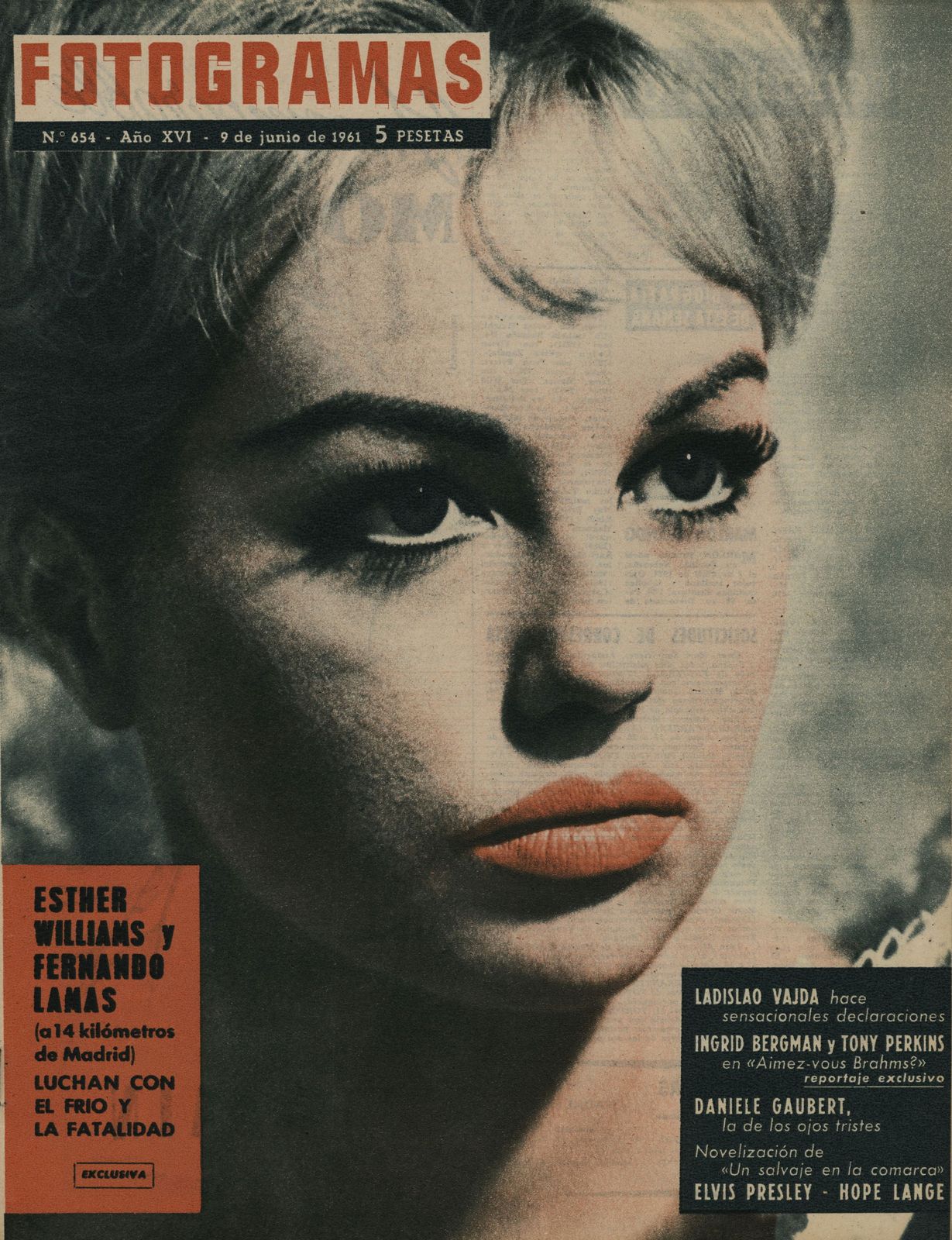 FOTOGRAMAS magazine side cover Issue 654 9 June 1961