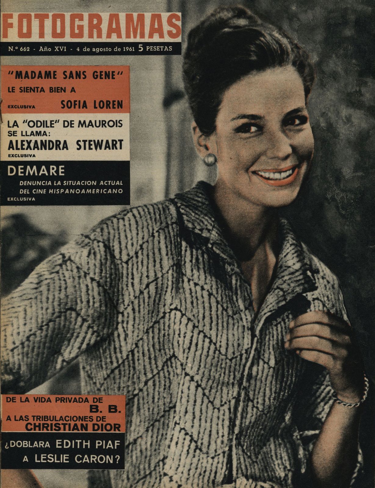 FOTOGRAMAS magazine side cover Issue 662 4 August 1961