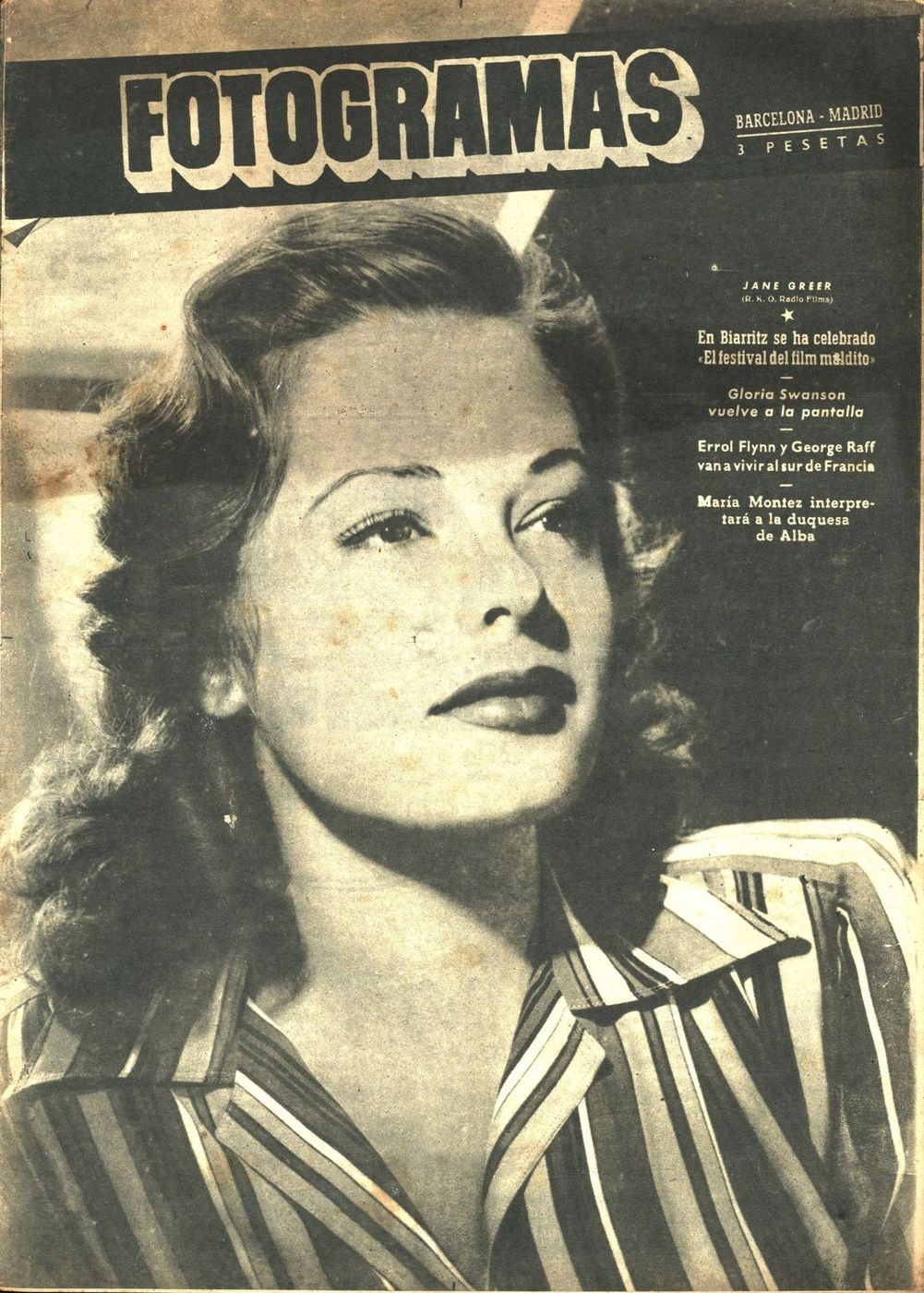FOTOGRAMAS magazine side cover Issue 67 15 August 1949