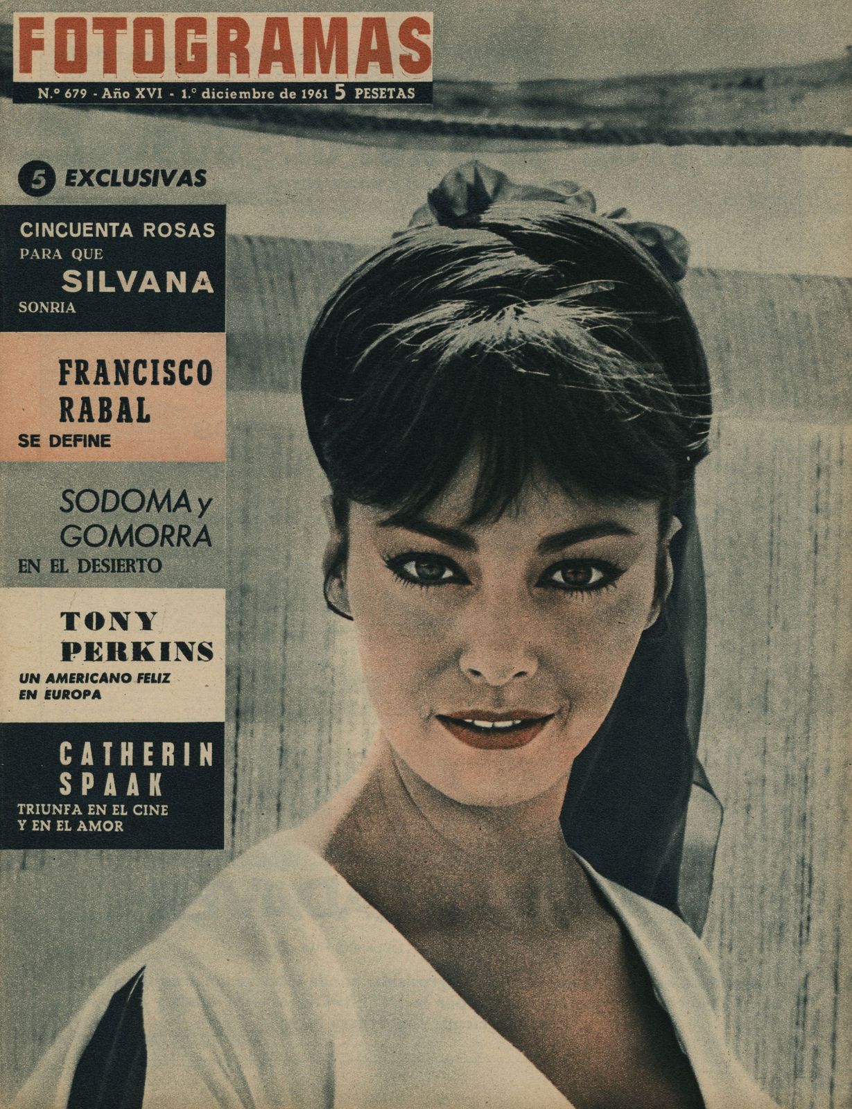 FOTOGRAMAS magazine side cover Issue 679 1 December 1961