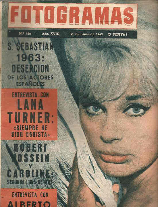 FOTOGRAMAS magazine side cover Issue 760 21 June 1963