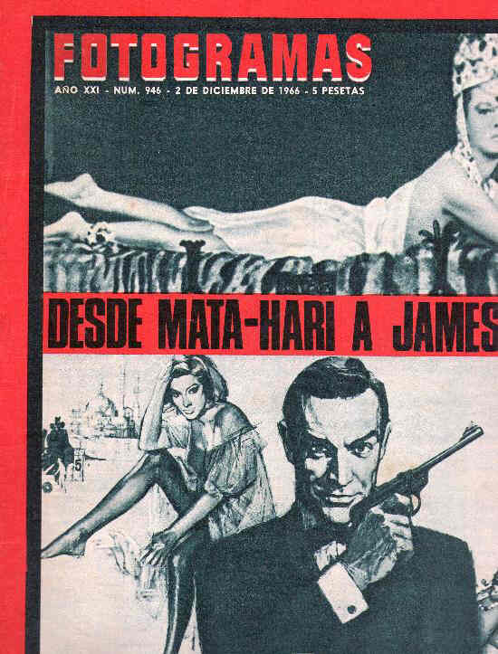FOTOGRAMAS magazine side cover Issue 946 2 December 1966