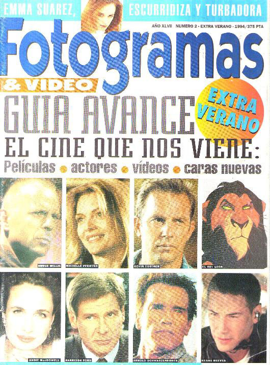 FOTOGRAMAS magazine side cover Summer Extra #2 1994