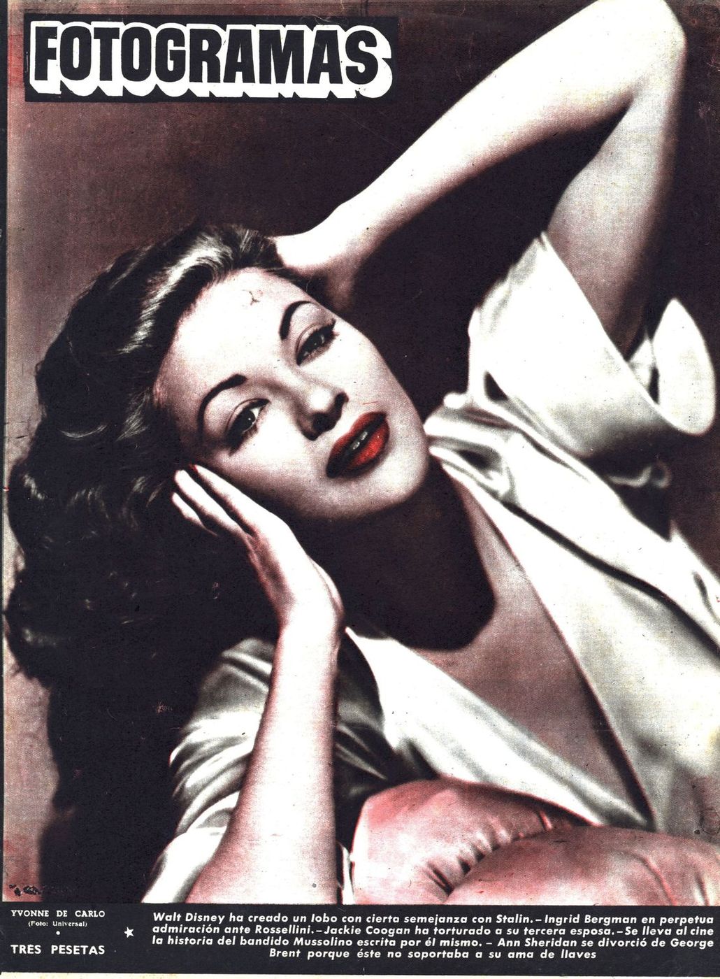 FOTOGRAMAS magazine side cover Issue 98 29 September 1950
