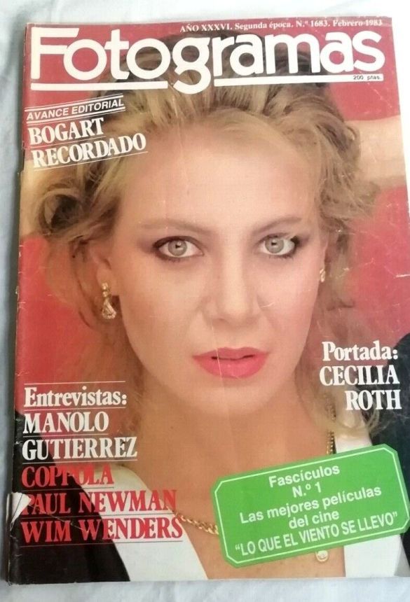 FOTOGRAMAS magazine side cover Issue 1683  February 1983