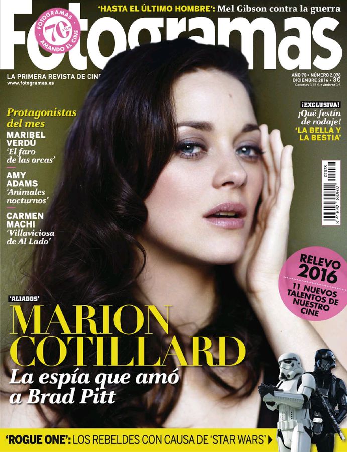 FOTOGRAMAS magazine side cover Issue 2078 December 2016