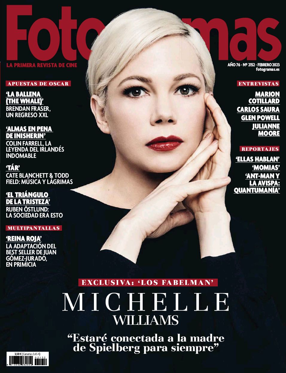 FOTOGRAMAS magazine side cover Issue 2152  February 2023