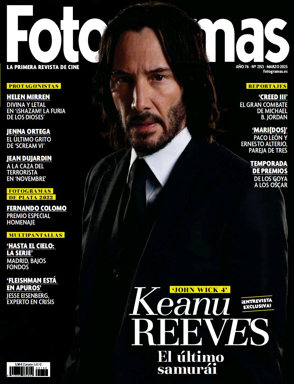FOTOGRAMAS magazine side cover Issue 2153  March 2023