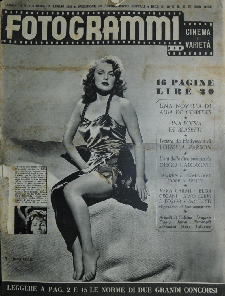 FOTOGRAMMI magazine side cover Issue 1 10 July 1946