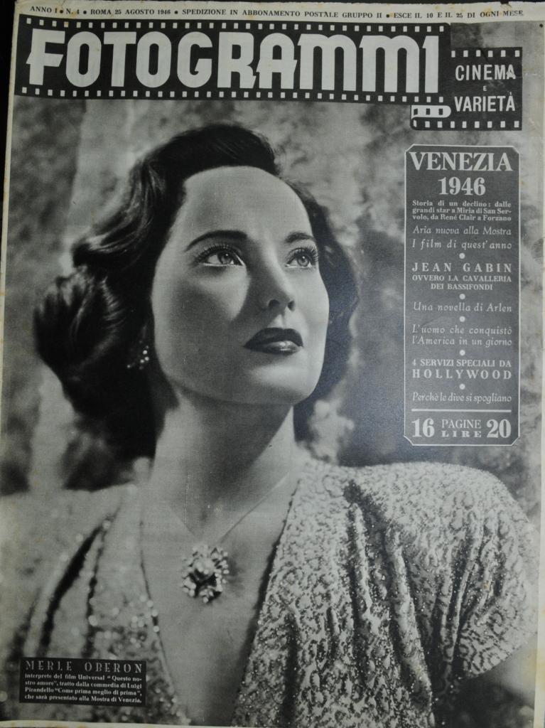 FOTOGRAMMI magazine side cover Issue 4 25 August 1946