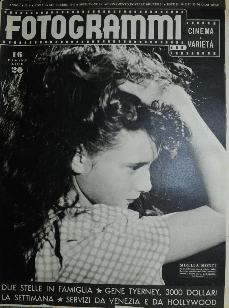 FOTOGRAMMI magazine side cover Issue 6 25 September 1946