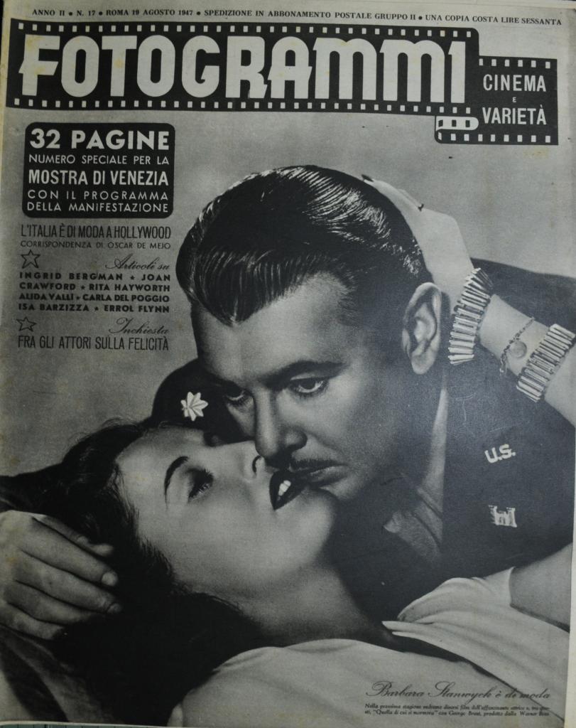 FOTOGRAMMI magazine side cover Issue 17 19 August 1947