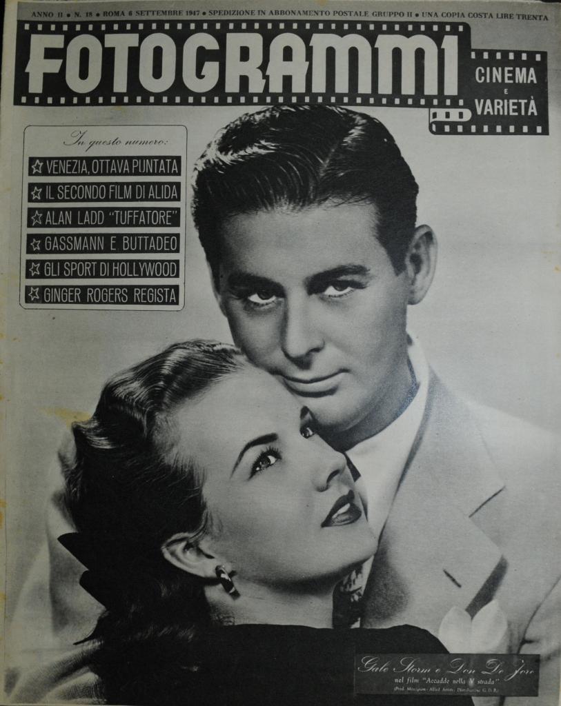 FOTOGRAMMI magazine side cover Issue 18 6 September 1947