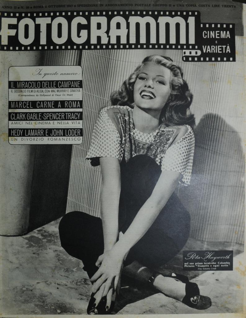 FOTOGRAMMI magazine side cover Issue 20 4 October 1947
