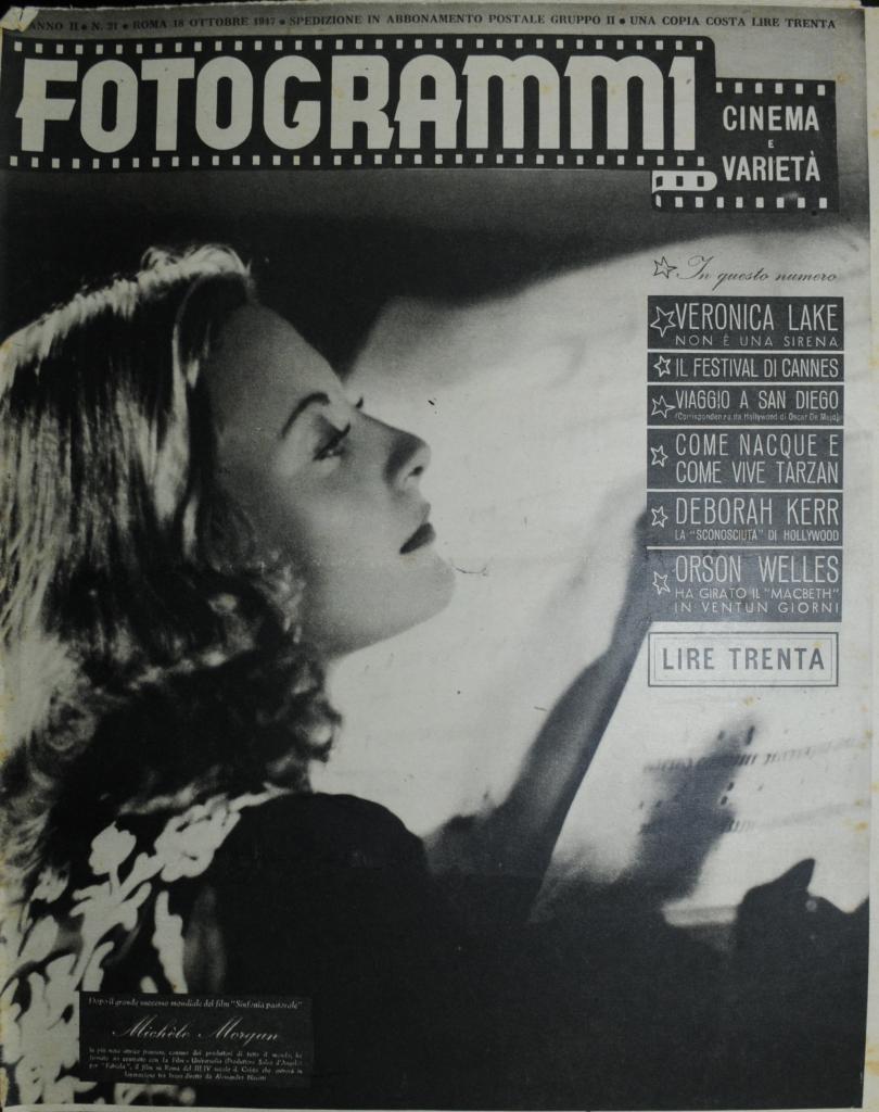 FOTOGRAMMI magazine side cover Issue 21 18 October 1947