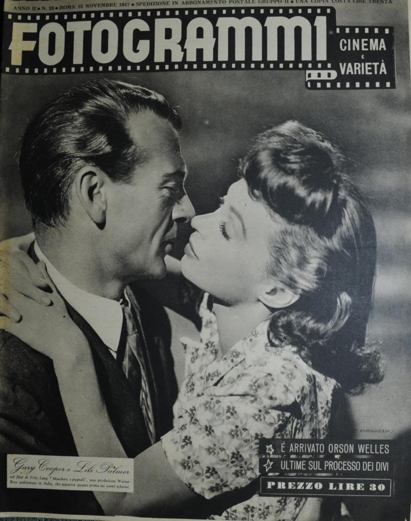 FOTOGRAMMI magazine side cover Issue 23 15 November 1947