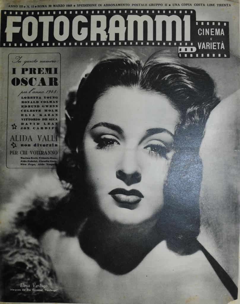FOTOGRAMMI magazine side cover Issue 12 30 March 1948