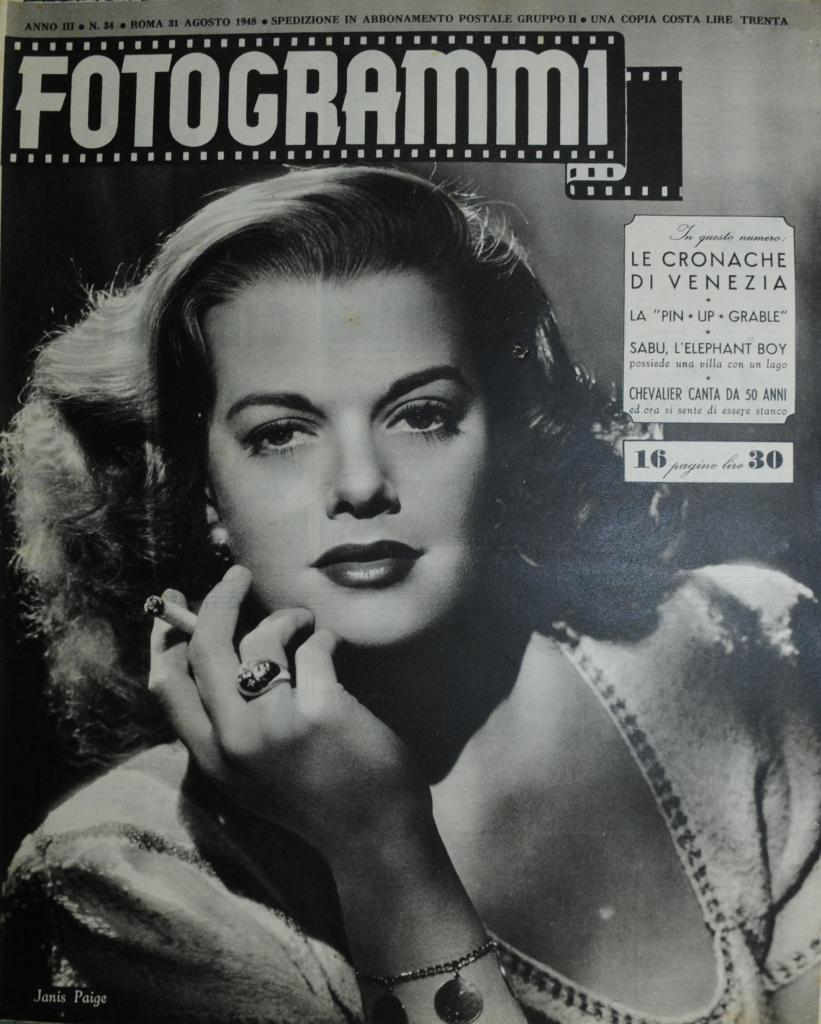 FOTOGRAMMI magazine side cover Issue 34 31 August 1948