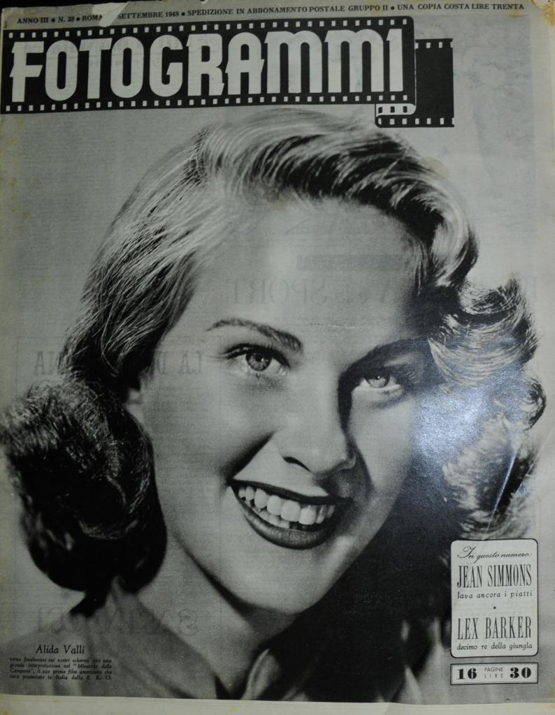 FOTOGRAMMI magazine side cover Issue 38 28 September 1948