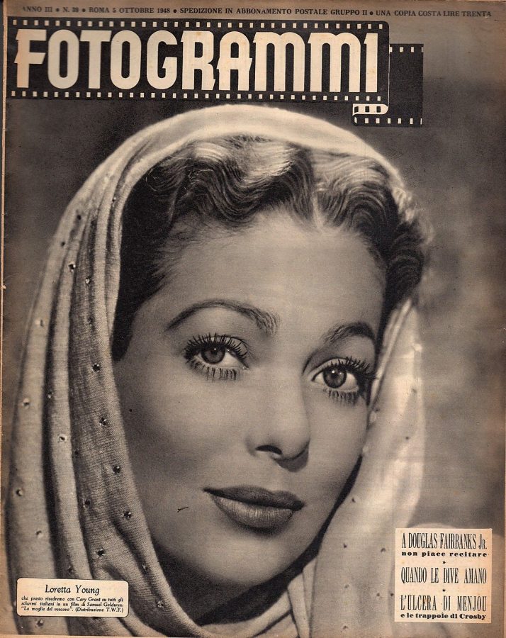 FOTOGRAMMI magazine side cover Issue 39 5 October 1948