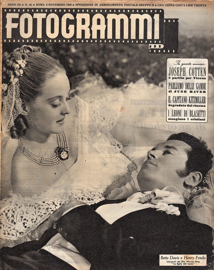 FOTOGRAMMI magazine side cover Issue 43 2 November 1948