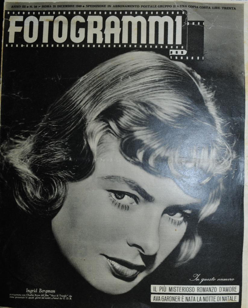 FOTOGRAMMI magazine side cover Issue 50 21 December 1948
